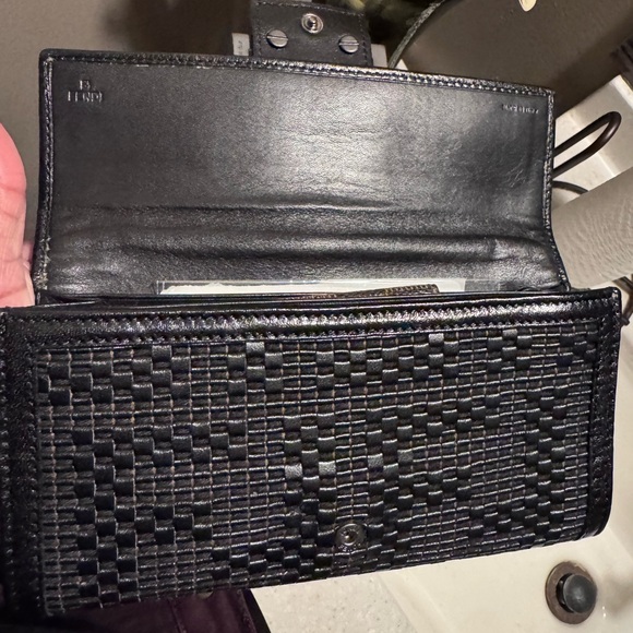 Fendi Zucca Black Textured Leather Wallet - Picture 9 of 13